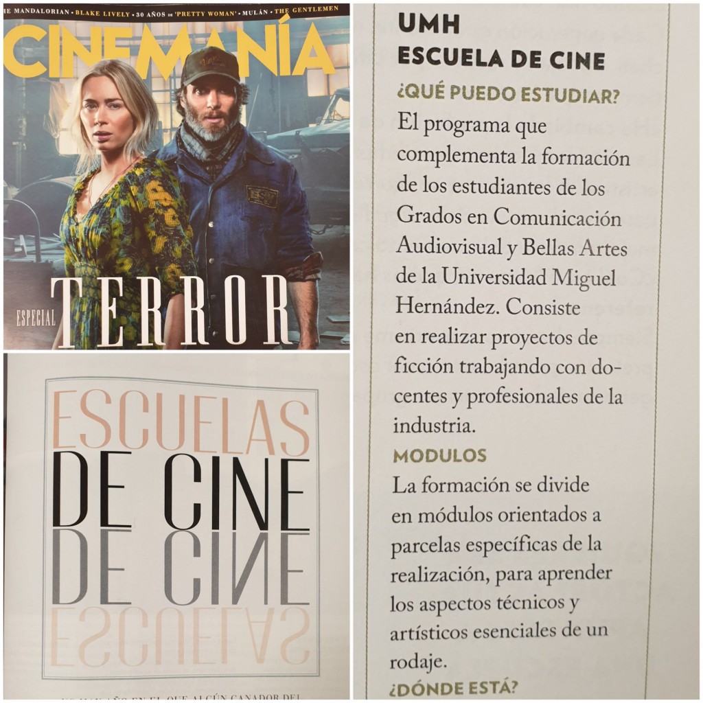 Reportaje especial Escuelas de Cine del nº de marzo de la revista Cinemanía
